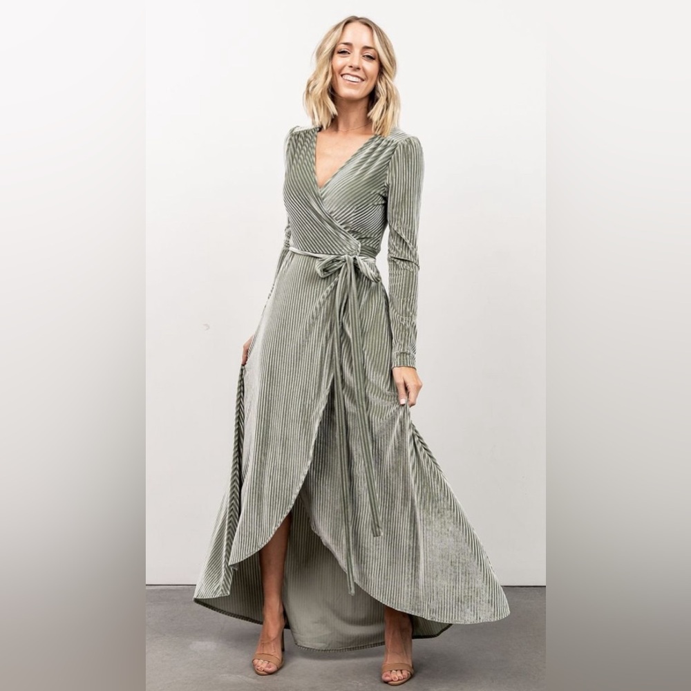 Baltic Born Sage Green Wrap Dress